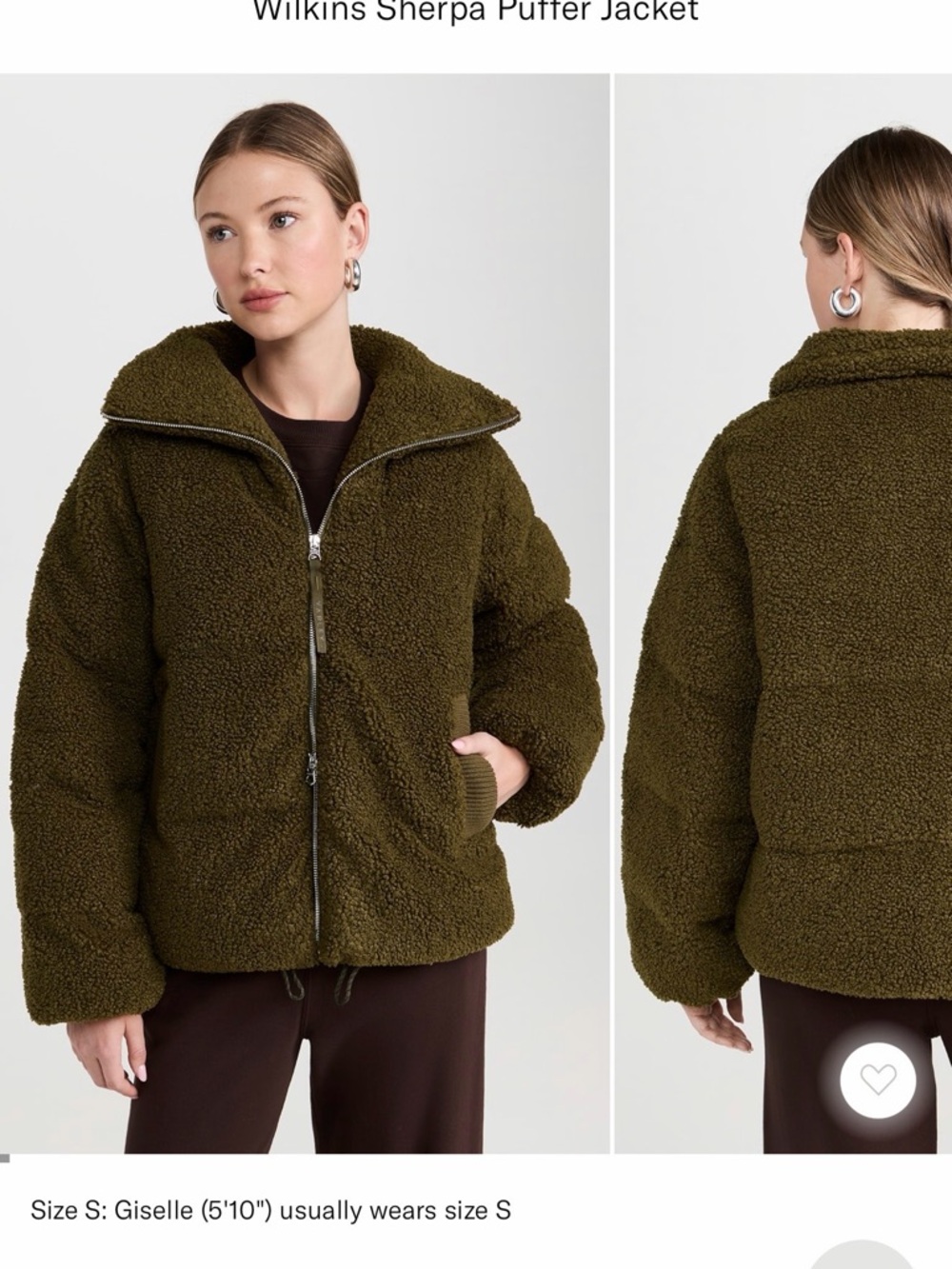 Varley Wilkins Sherpa Puffer Jacket in Olive
